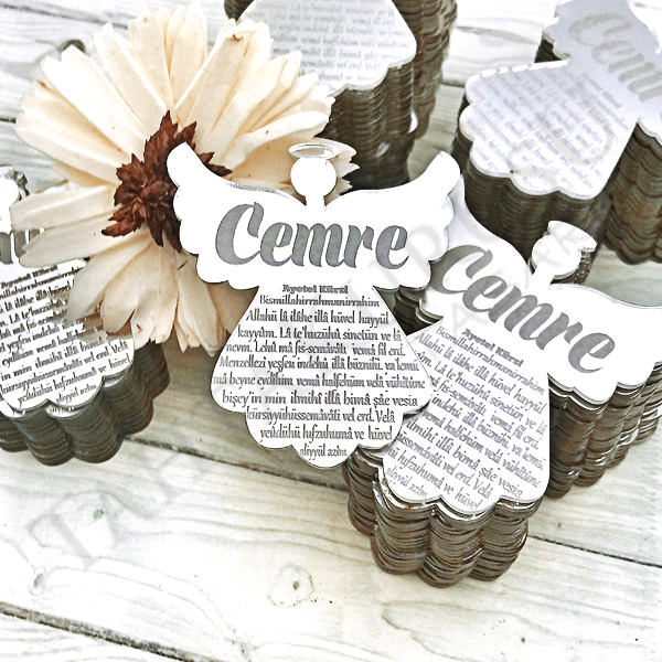 Pleksi Ayna Lazer Kesim Ayetli Melek 1